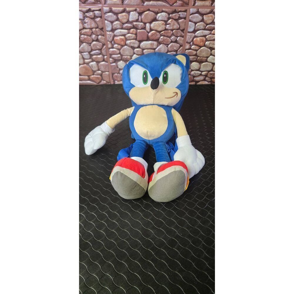 Sonic the Hedgehog Plush Backpack 18" Figure Stuffed Doll Jumbo Sega New #A95